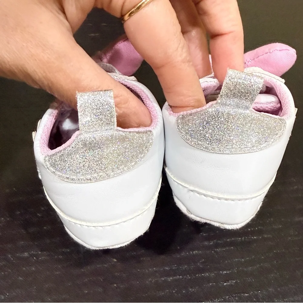 Disney Pink and White Minnie Bow Baby Walker Sneakers